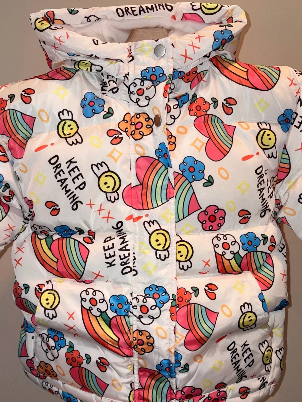 Lola and the Boys Keep Dreaming Hooded Puffer Jacket sz 4T NWT Retail $120